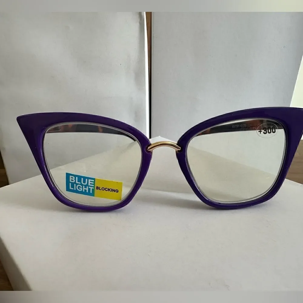 💼 Readers with Blue Light Protect. We Purple  Frames Contemporary Cat Eye